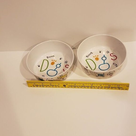 Cute Dog Food Water Bowls Dish Set For Small dog breed cats - Picture 3 of 5